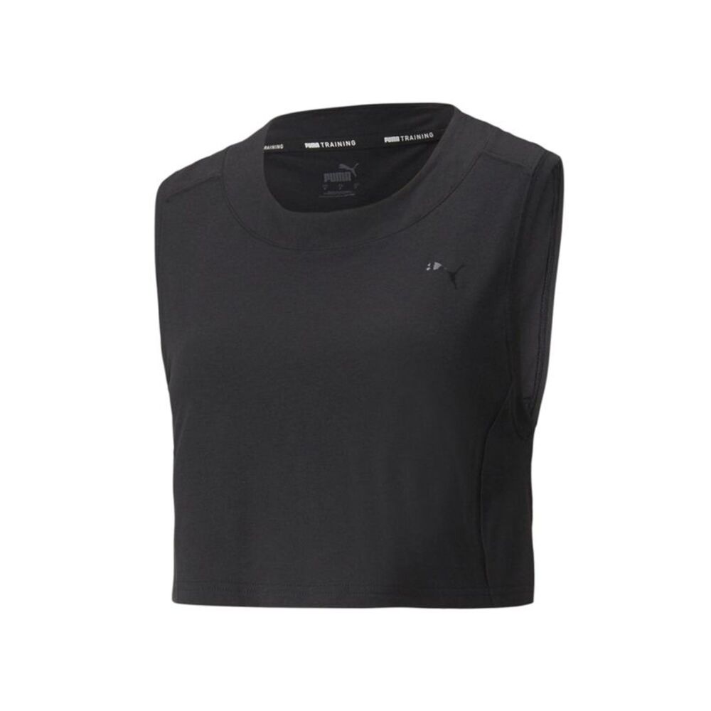 PUMA Womens Black Moisture Wicking Sleeveless Crew Neck Active Wear Top XS